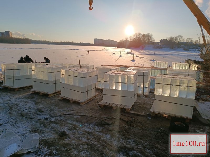 Лед,блоки льда для скульптур, лед строительный